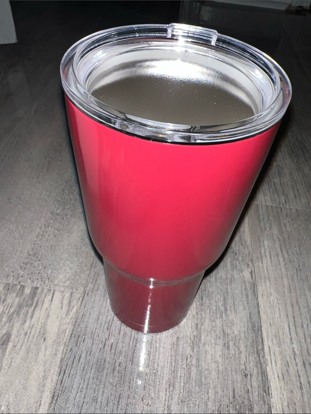 Insulated Travel Tumbler - Red with Clear Lid